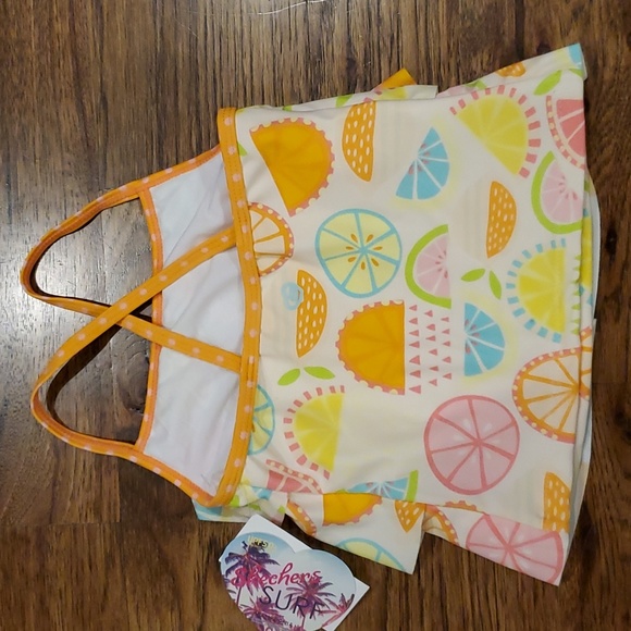 Girls Skechers citrus print 2 piece swimsuit size 18M - Picture 3 of 5